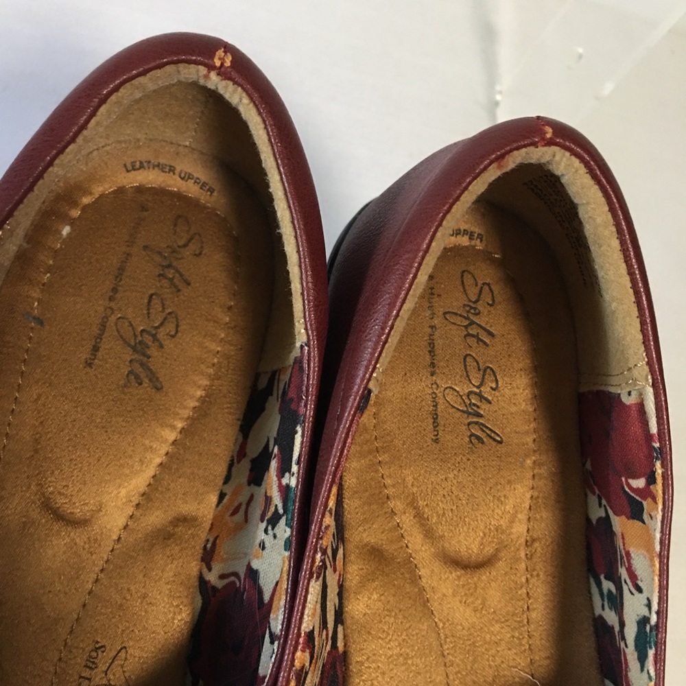 Hush Puppies Soft Style Mary Jane Shoes Sz 11 burgundy/wine EUC Like new - Picture 5 of 13